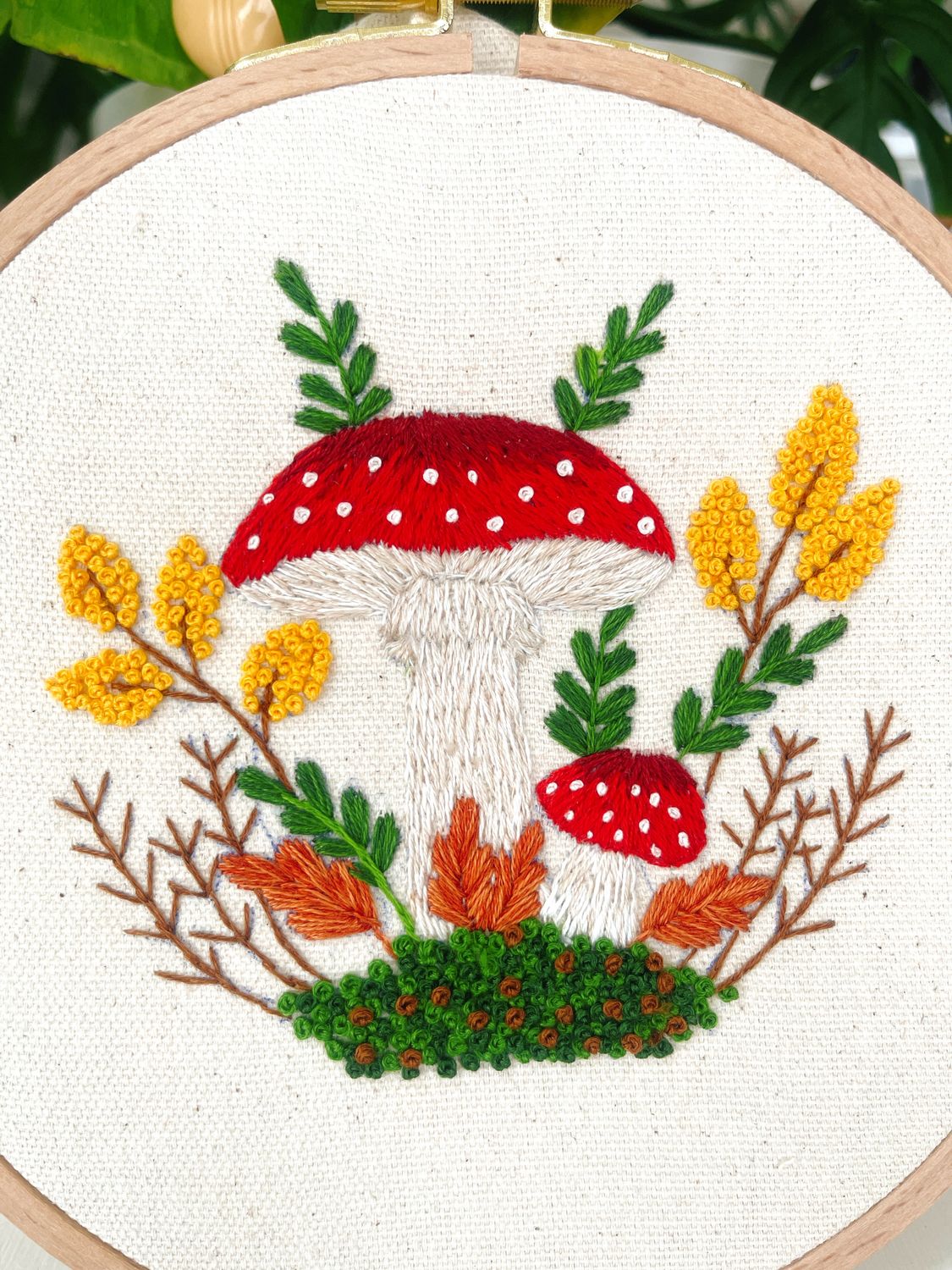Hand Embroidery mini full kit “Forest Toadstool”