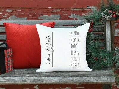 Personalized Sibling Names Throw Pillow