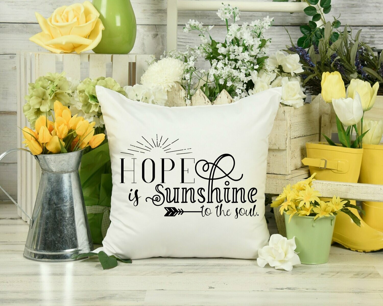 Hope is Sunshine to the Soul Throw Pillow