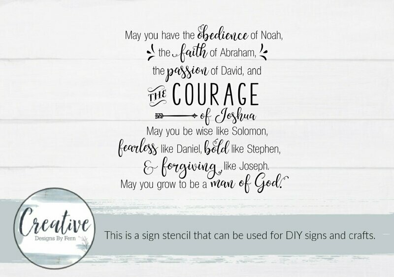 Prayer for My Son Sign Stencil