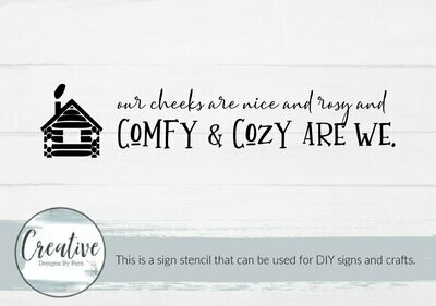 Comfy & Cozy Sign Stencil