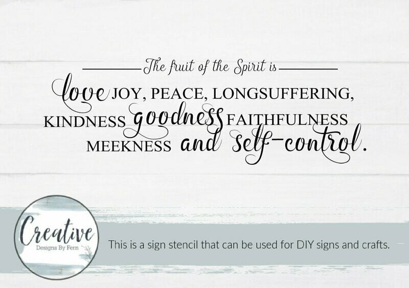 Fruit Of The Spirit Sign Stencil