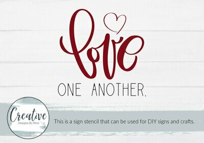 Love One Another Sign Stencil