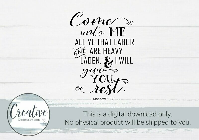 Come Unto Me & I Will Give You Rest (Digital Download)