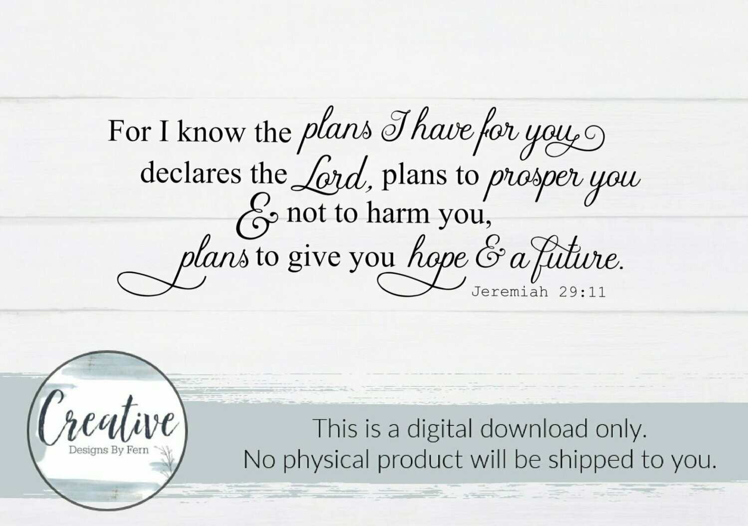 For I Know the Plans I Have for You (Digital Download)