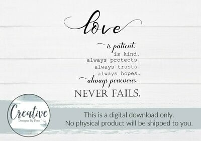 Love Never Fails (Digital Download)