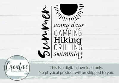 Summer Days (SVG Digital Download)