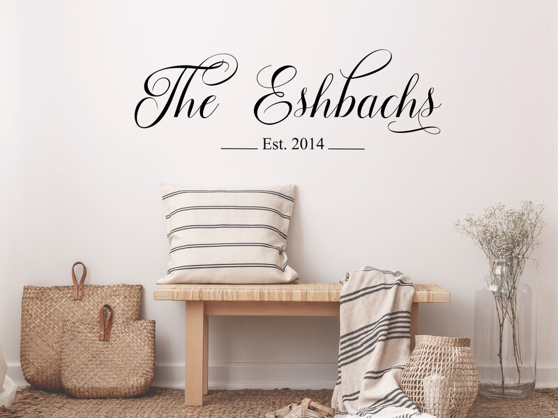 Personalized Last Name Wall Decal