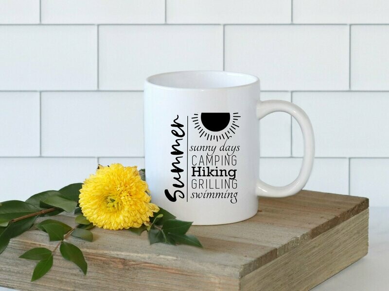Summer Activities Words Mug