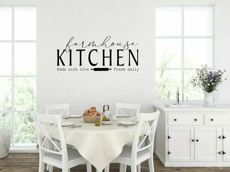 Farmhouse Kitchen Wall Decal, Size: 9" x 22"