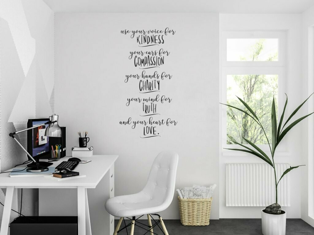 Use Your Voice For Kindness Vinyl Wall Decal, Size: 16" x  33"