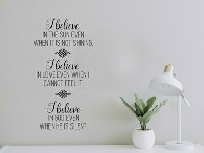 I Believe In The Sun Wall Decal