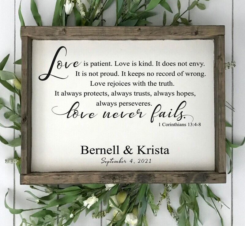 Love Is Patient Custom Wedding Design Decal or Stencil