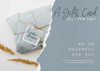 Gift card from Creative Designs by Fern