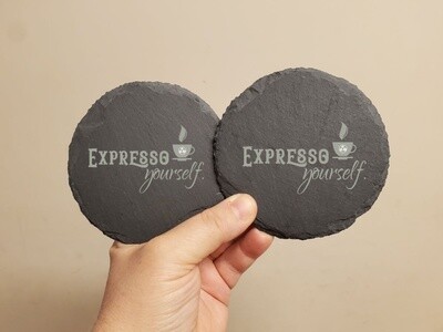 Expresso Yourself Engraved Coffee Coasters