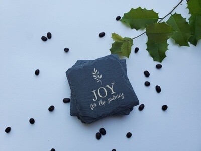 Joy For The Journey Engraved Coffee Coasters