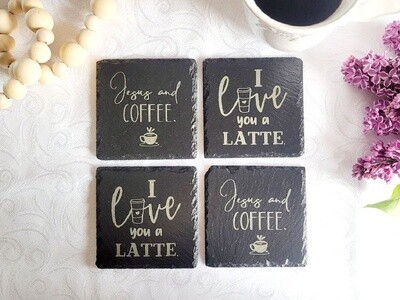 You Choose Any of Our Coaster Designs Engraved Coffee Coasters