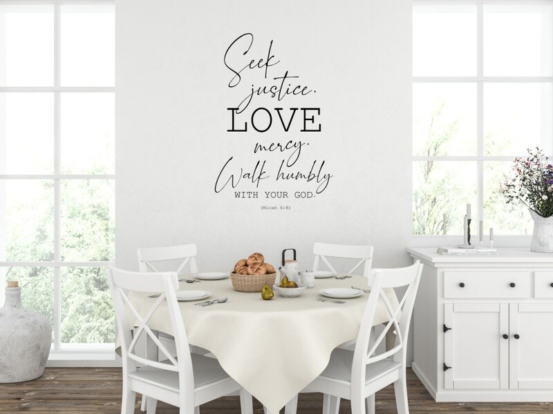 Seek Justice Love Mercy Vinyl Wall Decal