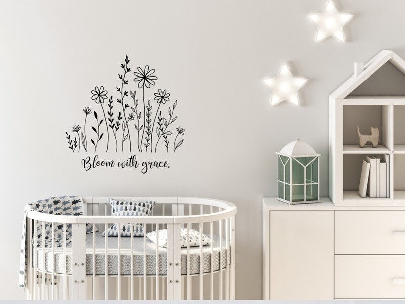 Bloom With Grace Vinyl Wall Decal