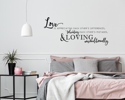 Love Is Appreciating Each Other's Differences Vinyl Wall Decal