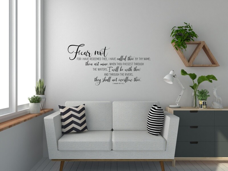 Fear Not For I Have Redeemed Thee KJV Vinyl Wall Decal