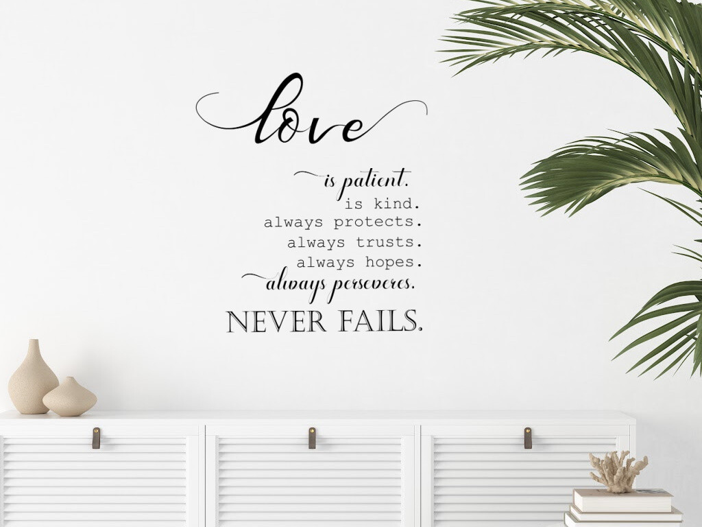 Love Is Patient, Is Kind Vinyl Wall Decal