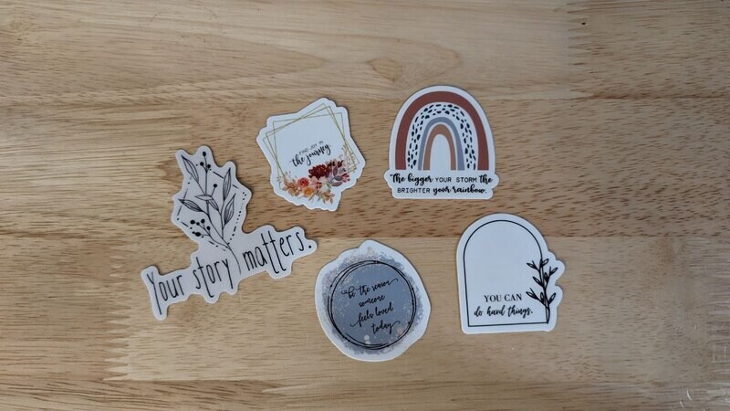 Waterproof Water Bottle Stickers, Set of 6