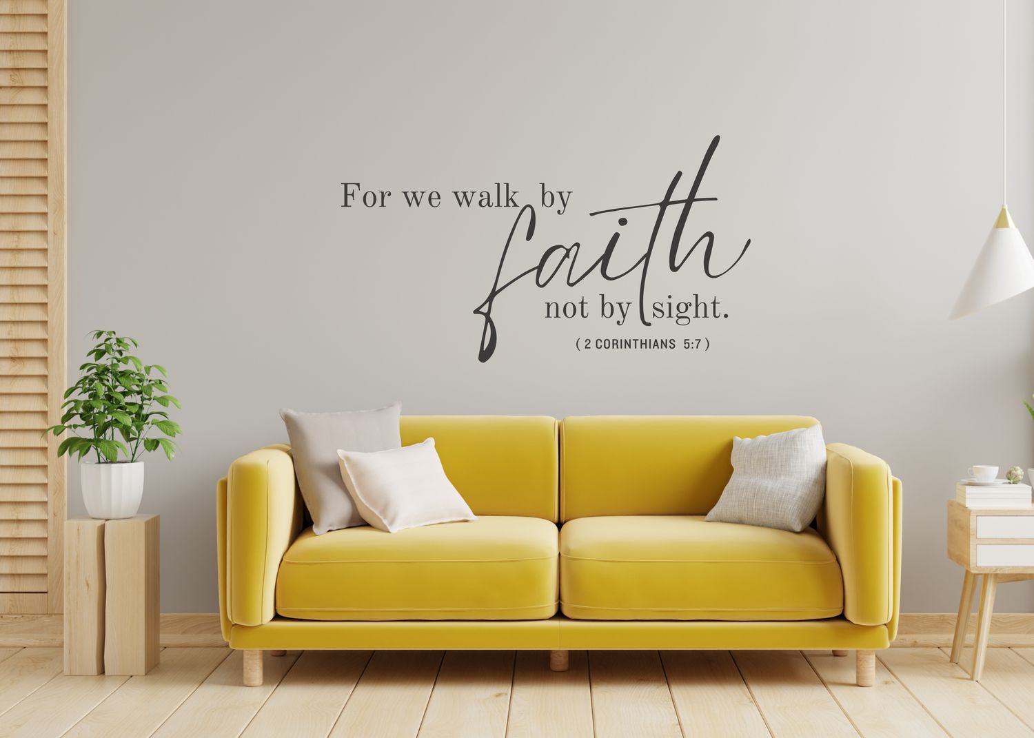 For We Walk By Faith Scripture Vinyl Wall Decal