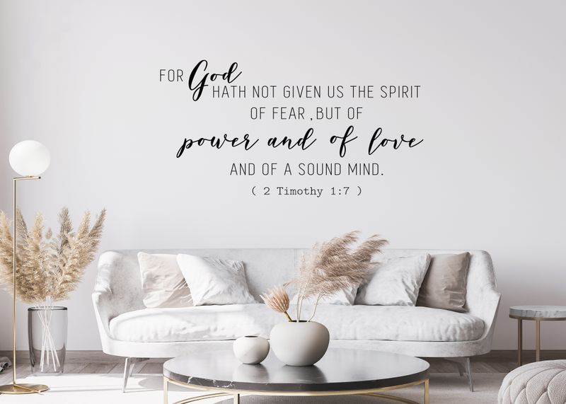 For God Hath Not Given Us The Spirit Of Fear KJV Vinyl Wall Decal
