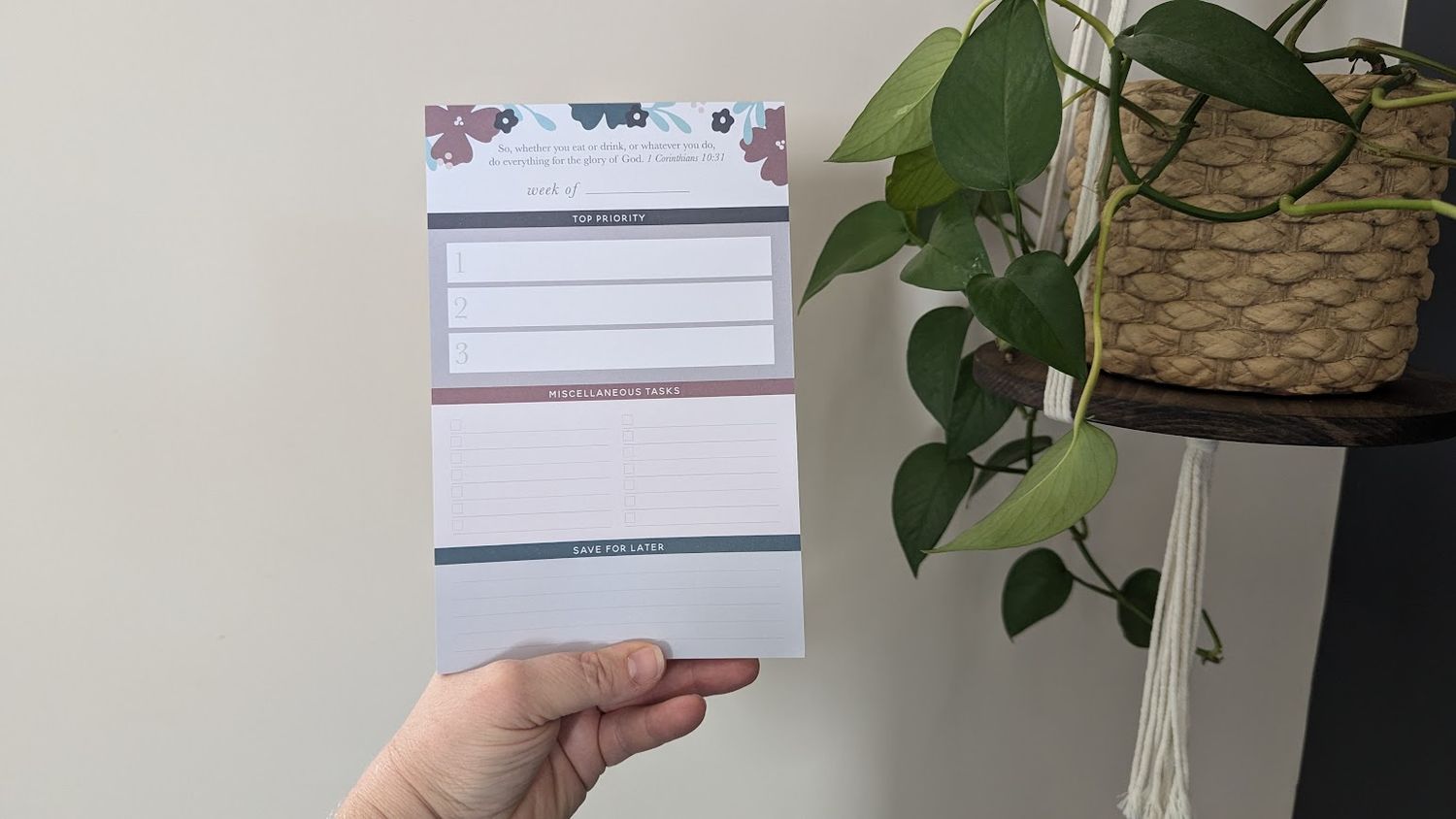 Weekly Tasks Notepad