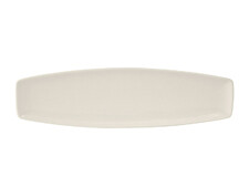 Plate Rectangular  14" x 4" Tapered Ends  Pearl White