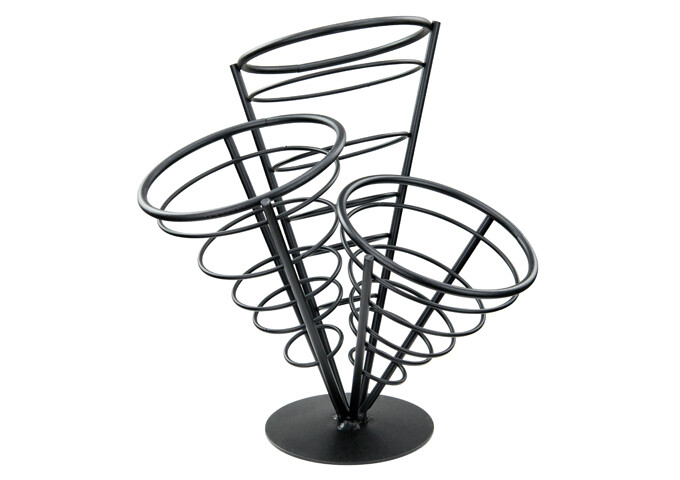 Fry Basket 3-Cone Black Wire