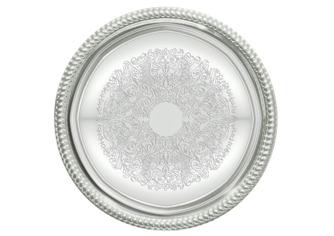 Serving Tray 14" Round Chrome