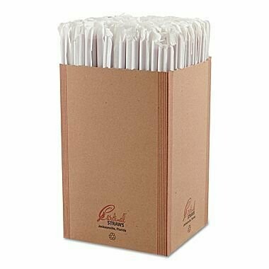 Straw 7.75 Jumbo Clear Wrapped 500ct.