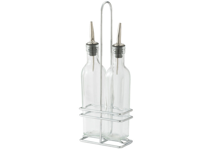 Cruet Set 8oz. Oil & Vinegar Glass