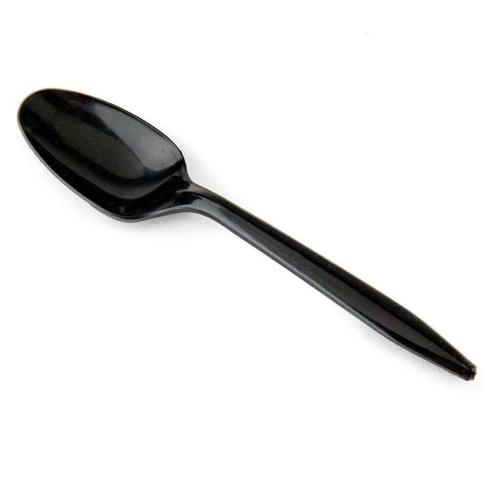 Heavy Plastic Spoon Black (1,000ct)