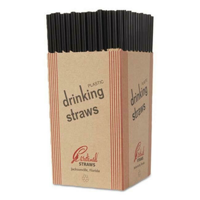 Straw Plastic 7.75" Jumbo Black