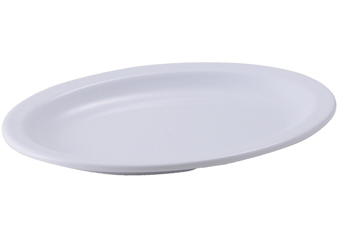 Platter 13"x8-1/2" Oval White Melamine