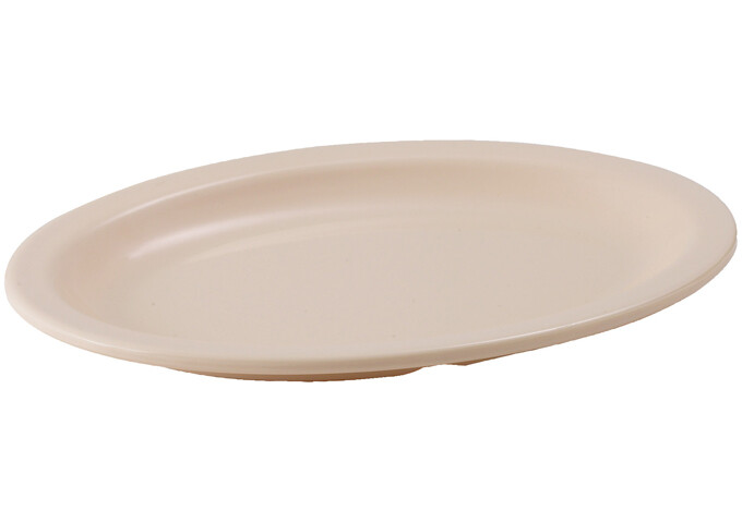 Platter 13"x9-1/2" Oval Tan Melamine