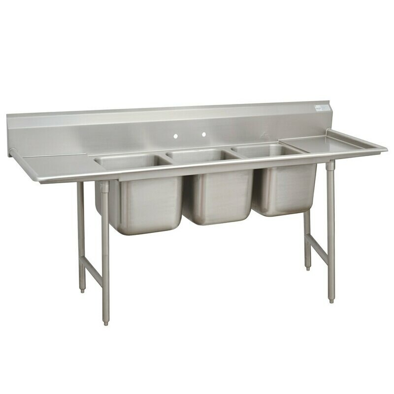 Sink 3-Compartment 84-3/8"W x 26"D x 45"H