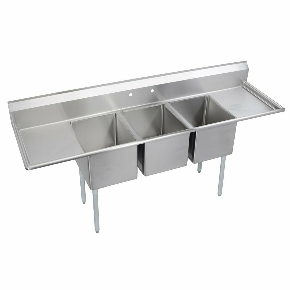 Sink 3-Compartment 96-3/8"W x 26"D x 45"H