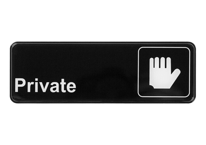 Sign 9"x3" Private