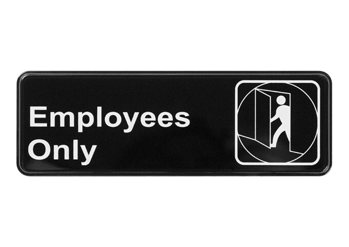 Sign 9"x3" Employees Only