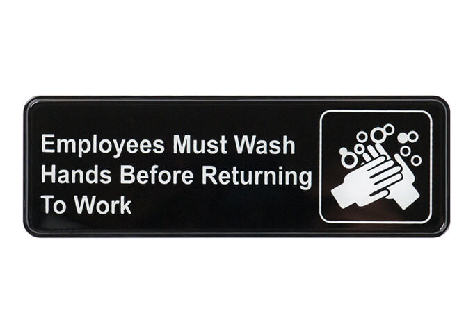 Sign 9"x3" Employee Must Wash Hands