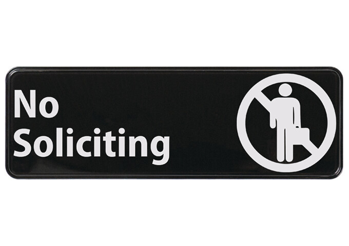 Sign 9"x3" No Soliciting