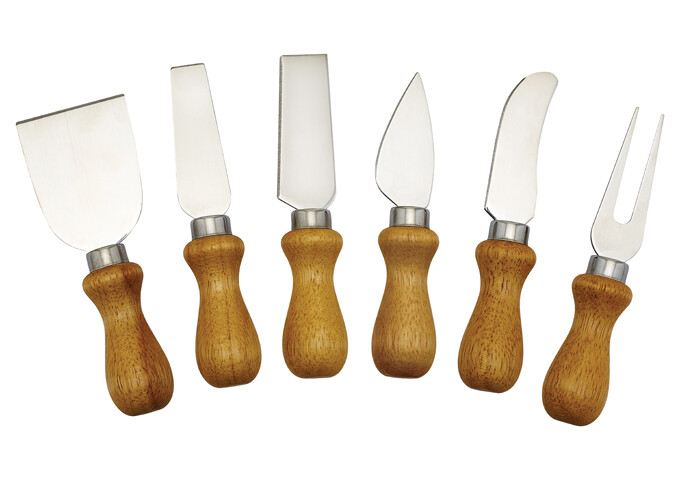 Cheese Knife Set 6-PC Wood Handles