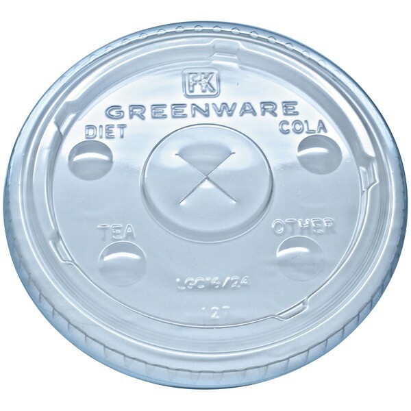 Lid Slotted 12-24oz. Clear Plastic Flat