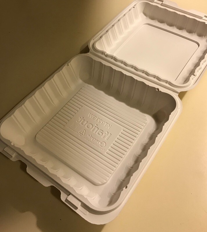 Container 9" Plastic 1-Compartment Hinged