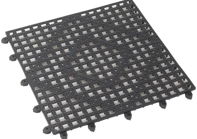 Bar Mat 12"x12" Square Black