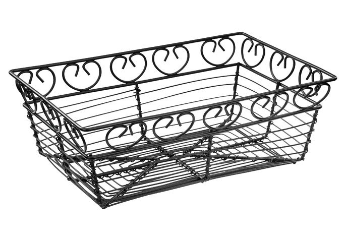 Wire Basket 9"x6" Rect. Black